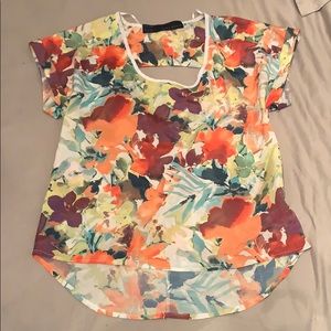 ZARA floral open back top